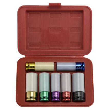 Umomo 7-Piece Impact Socket Set with Protective Sleeves – 1/2" Drive